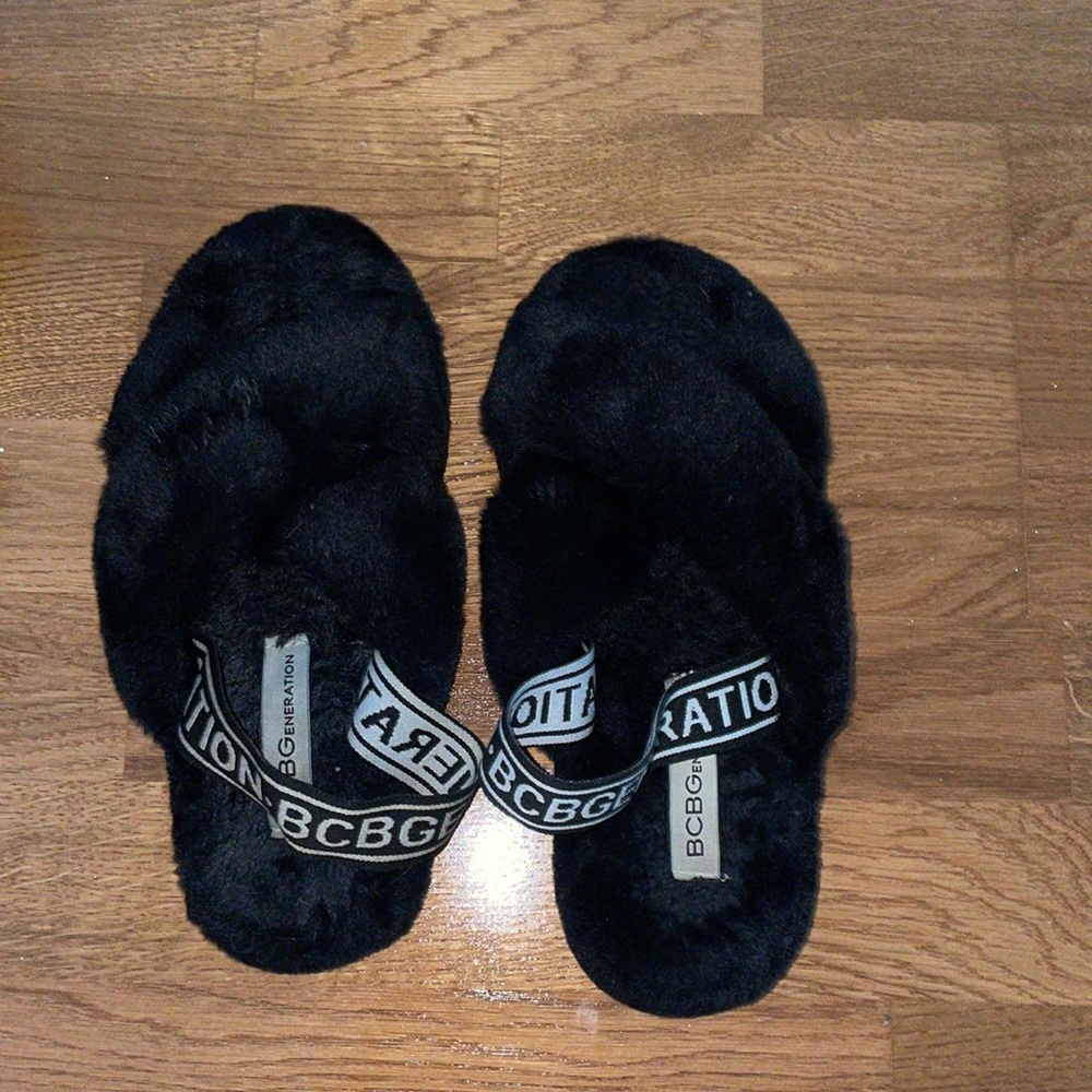 BCBGeneration Furry Slides